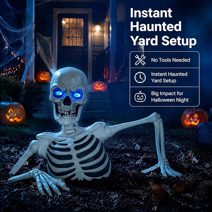 🎃 48" GIANT GROUND-BREAKING SKELETON 60% OFF — LIMITED HALLOWEEN SALE